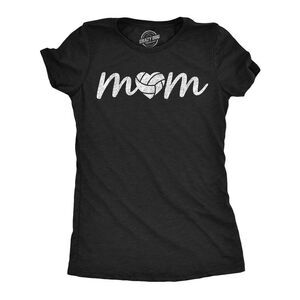 Womens Funny T Shirts Volleyball Mom Cute Sports Mother Tee For Ladies